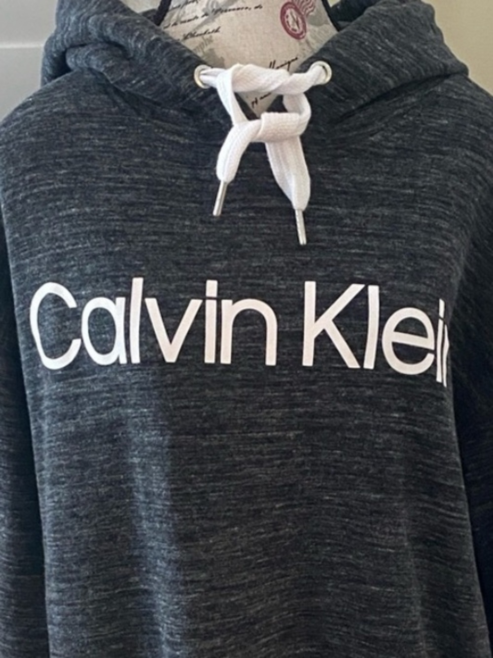 Calvin Klein Performance Charcoal Logo Hooded Sweatshirt - Picture 9 of 9
